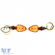 Motorcycle LED Mini Indicators Custom Elegant Carbon Style with E-Mark