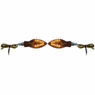 Motorcycle LED Mini Indicators Spades Custom Black Smoke Mini Indicators with E-approved