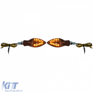 Motorcycle LED Mini Indicators Spades Custom Black Smoke Mini Indicators with E-approved - ODSH6021778