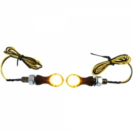 Motorcycle LED Mini Micro Turn Signals Universal Black with E-Mark