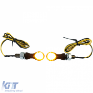 Motorcycle LED Mini Micro Turn Signals Universal Black with E-Mark