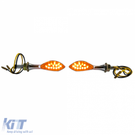 Motorcycle LED Mini Turn Signal Paddle Style Chrome with E-Mark