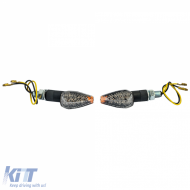 Motorcycle LED Mini Turn Signal Peak Universal Mini Indicator Black with E-Mark-image-6258403