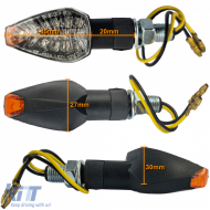 Motorcycle LED Mini Turn Signal Peak Universal Mini Indicator Black with E-Mark-image-6258406