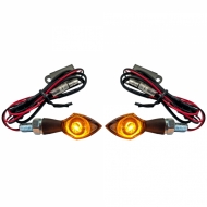 Motorcycle LED Mini Turn Signal Pen Head Custom Black Mini Indicator with E-Mark - ODSHMO3139