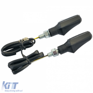 Motorcycle LED Mini Turn Signals and Position Light Shark Black Smoke with E-Mark-image-6258862
