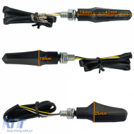 Motorcycle LED Mini Turn Signals and Position Light Shark Black Smoke with E-Mark-image-6258863