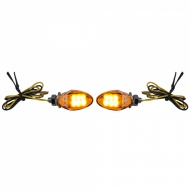Motorcycle LED Mini Turn Signals Custom Drop Style Mini Indicators Chrome with E-Mark