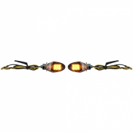 Motorcycle LED Mini Turn Signals Custom Drop Style Mini Indicators Black + E-Mark