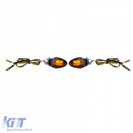 Motorcycle LED Mini Turn Signals Custom Drop Style Chrome / Smoke with E-Mark - ODLH6025624