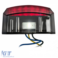 Motorcycle LED taillight brake light universal Boston style custom smoke E-approved-image-6258755
