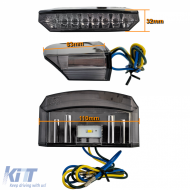 Motorcycle LED taillight brake light universal Boston style custom smoke E-approved-image-6258757