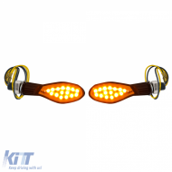 Motorcycle LED Universal Mini Indicators GHOST / SCOOP Black with E-Mark