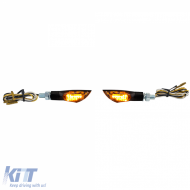 Motorcycle LED Universal Turn Signal Dual + Position Light Black with E-Mark