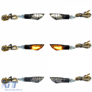 Motorcycle LED Universal Turn Signal Dual + Position Light Black with E-Mark-image-6258841