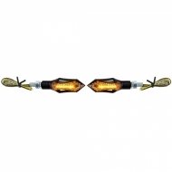image-0-Motorcycle LED Universal Turn Signal + Position Light Black Hatch/Rush with E-Mark