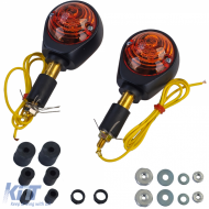 Motorcycle ox-eye indicators handlebar end indicators black yellow with E-mark - ODSH6021825
