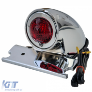 Motorcycle taillight Sparto chrome universal for chopper old school Harley retro-image-6258855