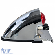 Motorcycle taillight Sparto chrome universal for chopper old school Harley retro-image-6258856