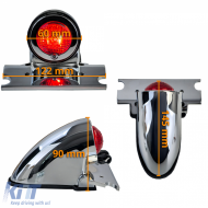 Motorcycle taillight Sparto chrome universal for chopper old school Harley retro-image-6258858