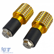 Motorcycle Universal CNC Aluminum Handlebar Ends Handlebar Weights Gold 7/8