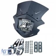 image-2-Motorcycle Universal Headlight Mask Gothic incl. Headlight in Carbon Look