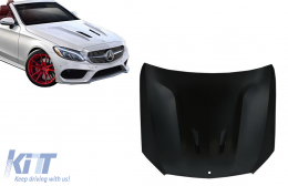 Motorhaube vorne für Mercedes C-Klasse W205 S205 C205 A205 2014+ GT Look-image-6070441