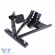 Motorkerékpár szerelőállvány kerékbilinccsel, állítható, 680 kg-ig, fekete-image-6191079