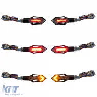 Motorrad LED Blinker Rücklicht Combo Schwarz Klar Paar mit E-Zeichen-image-6258528