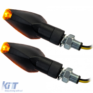 Motorrad LED Mini Blinker Peak Universal Mini Indikator Schwarz mit E-Mark-image-6258405