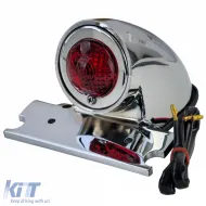 Motorrad-Rücklicht Sparto Chrom universal, geeignet für Chopper, Old-School Harley Retro-image-6258855