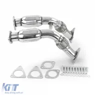 Motorsport stainless steel downpipe replacement pipe for Nissan 370Z 2009-2020-image-6259090