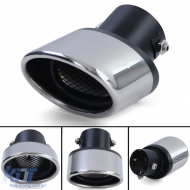 Motorsport stainless steel exhaust tailpipe trim for screwing on 70x114mm oval slanted - ODEMTAR6013186
