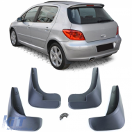 Mud flap set front and rear black for Peugeot 307 5-door SW CC 00-09 - ODETP6014671