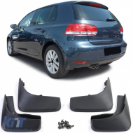 Mud flap set front and rear black for VW Golf 6 08-12 - ODBKV6014247
