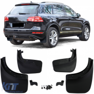 Mud flap set front and rear black for VW Touareg II 7P 2010-2018 - ODSAV6014100