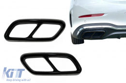Muffler Tips Frames suitable for Mercedes C-Class W206 S206 Sport Line (2021-Up) Piano Black - MTMBW206