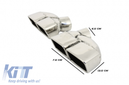 Muffler Tips suitable for Audi A6 A8 D3 D4 (2002-up)-image-6011100