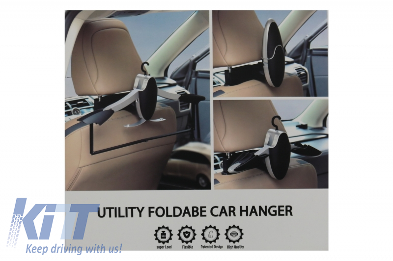 Hypersonic Car Headrest Hanger Seat Coat Hanger Black Safety Handle for Car 