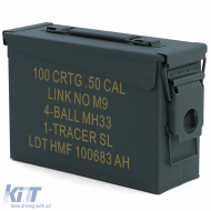 image-7-Munitionsbox Ammo Box Metallgehäuse Transport Metallbox 275x97x185mm grün