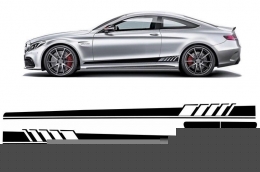 image-7-Naljepnica s bočnim naljepnicama Vinyl Mat crna prikladna za MERCEDES C-Class C205 Kupe A205 Cabriolet (2014-) C63 Dizjan