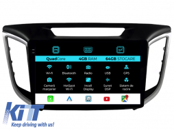Navigation for Hyundai IX25, 2015-2019, QuadCore, 10 Inch, 4Gb RAM, 64Gb Storage, Carplay - NAVHY104PFS