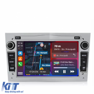Navigation for Opel, 7 Inch, 4Gb Ram, 64Gb storage, Carplay, Silver - NAVOP74AKZ
