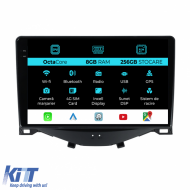 Navigation for Peugeot 108, Citroen C1, Toyota Aygo (2014 - 2022), 9Inch, 8Gb Ram, 256Gb Storage, Carplay - NAVCT98DFW