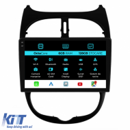 Navigation for Peugeot 206, (2001-2008), 9Inch, 6Gb Ram, 128Gb Storage, Carplay - NAVPG96ANE