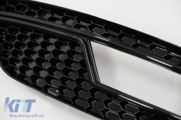 Nebellampe Abdeckungen für AUDI A4 B8 Facelift 2012-2015 RS4 Look Schwarz-image-6044824