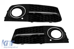 image-16-Nebelscheinwer abdeckungen Seitengitter für Audi A4 B8 8K 07-11 RS4 Schwarz Edition