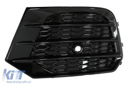 Nebelscheinwer Abdeckungen Seitengitter für Audi Q3 8U Facelift 14-17 RS Look Schwarz-image-6068059