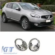 image-4-Nebelscheinwerferabdeckung geeignet für Nissan Qashqai +2 2009-2013 Chrom 2 Stück