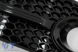 Nebelscheinwerferabdeckungen Seitengitter für Audi Q5 SUV 8R 08-11 RS Design Schwarz-image-6068100